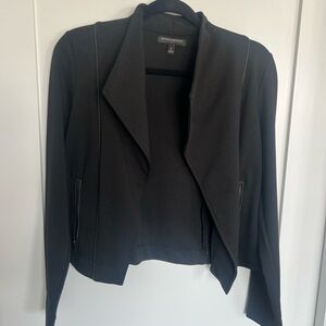 Banana Republic Black Open-Front Blazer with Zip Pockets